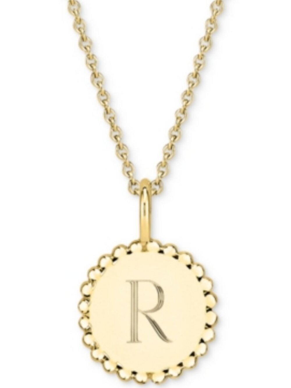 Initial Medallion Pendant Necklace in 14k Gold-Plated Sterling Silver, 18" - R